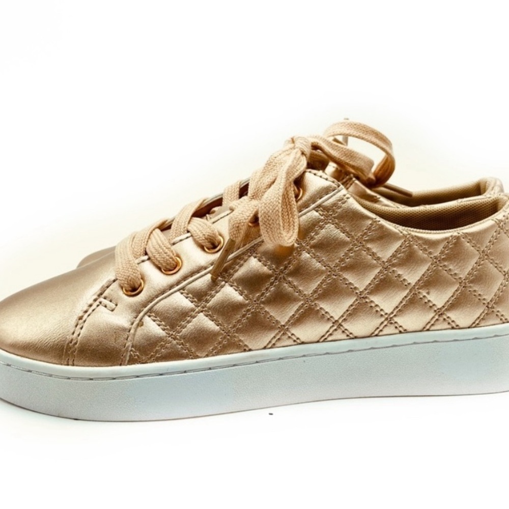 Isaac Mizrahi Metallic Gold Women's Sneakers - Picture 2 of 6